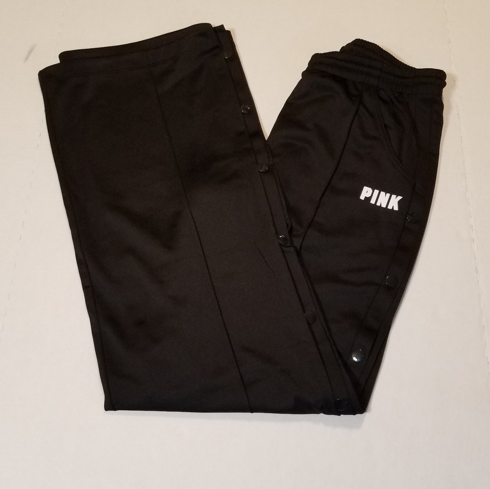Pink track pants
